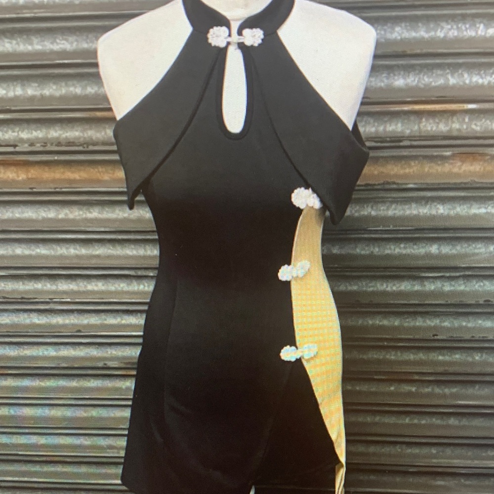Zara Black and Yellow Mini Dress